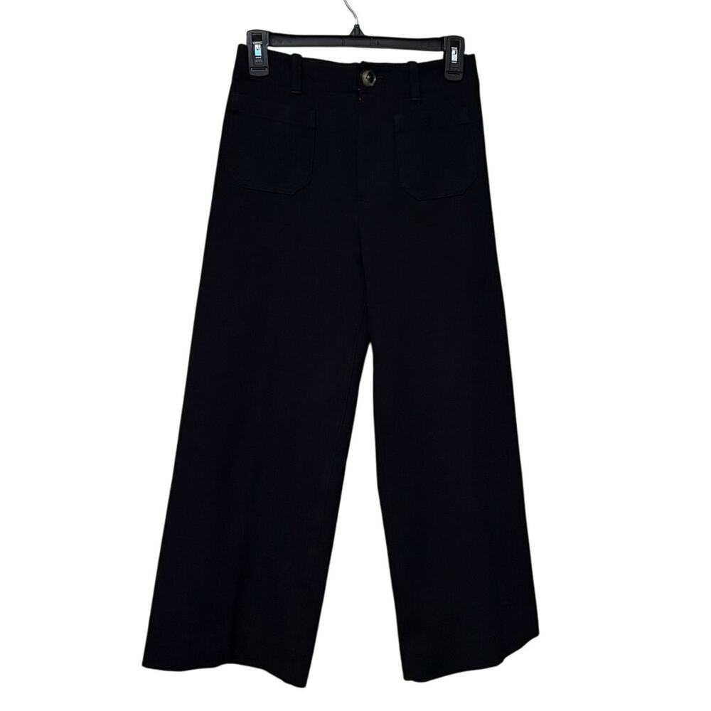 Anthropologie Black Cropped Wide-Leg Pants Size 2